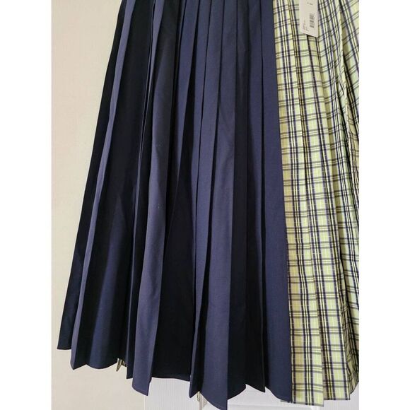 ADEAM Graf Skirt, check & Two Tone Pleated Navy Size 4 NWT $995 - Picture 5 of 10